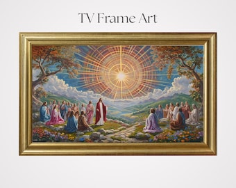 Bijbels landschap tv-lijstkunst: christelijk interieur (digitale download)