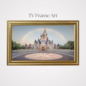 TV Rahmen Kunst, Disney Park inspiriert, Landschaftskunst, TV Art Dekor, Hauswanddekor