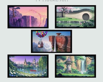 Disney Inspired TV Frame Art, Landscape Scenery Prints (Digital Download)