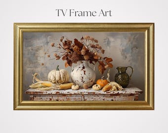 Autumn Samsung Frame TV Art: Rustic Flower Arrangement Fall Decor (Digital Download)