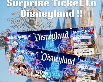 Surprise Disneyland Ticket – Printable Editable Boarding Pass (PDF)