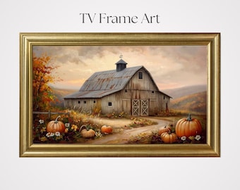 Autumn Samsung Frame TV Art: Rustic Barn Fall Decor (Digital Download)