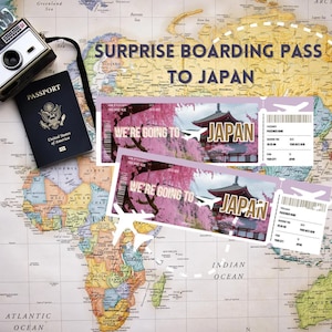 Surprise Ticket to Japan Volume 8 - Going to JAPAN - Printable Ticket, Boarding Pass, Editable, Instant Download