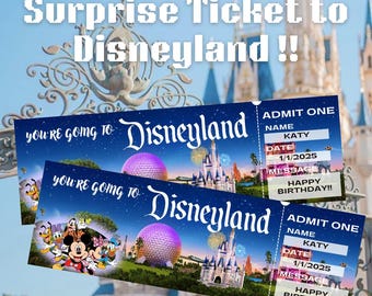 Surprise Disneyland-ticket: bewerkbare instapkaart (pdf-download)