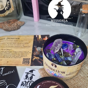 Handmade Candle &quot;Divination&quot; + Oracle Free PDF format - soy wax - Magic candle, mediumship, ritual candle, intention candle