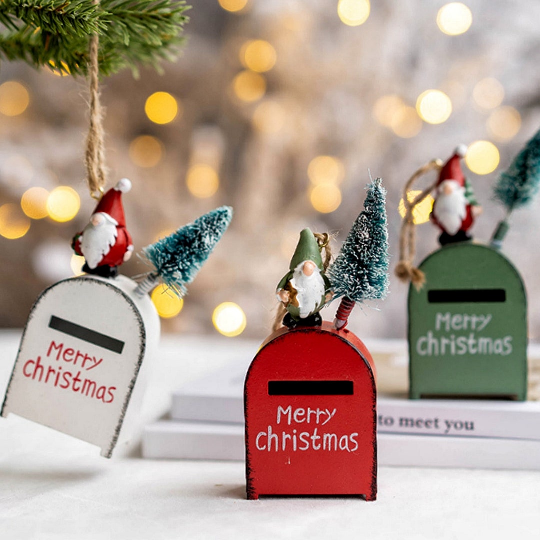 Funny Christmas Tree Ornaments Santa Claus Mailbox Ornaments Etsy
