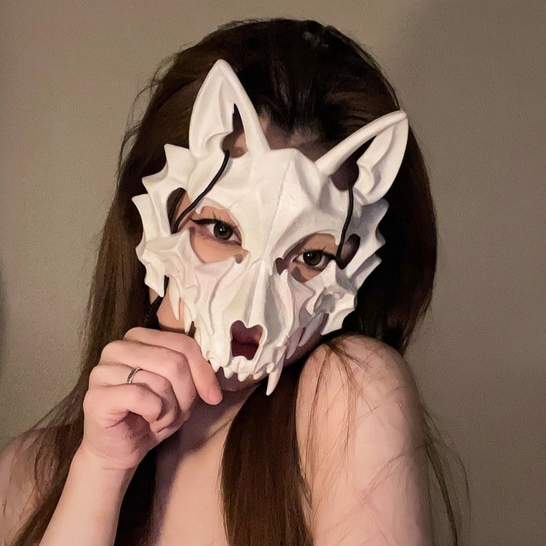 Werewolf Skull Half Face Mask, Animal Skull Mask, Unisex, Carnival Party Props, Cosplay, Halloween Masquerade, Christmas Gift, Birthday Gift image 1