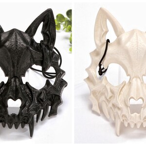 Máscara de media cara de calavera de hombre lobo, máscara de calavera de animal, unisex, accesorios de fiesta de carnaval, cosplay, mascarada de Halloween, regalo de Navidad, regalo de cumpleaños Pair Of Masks