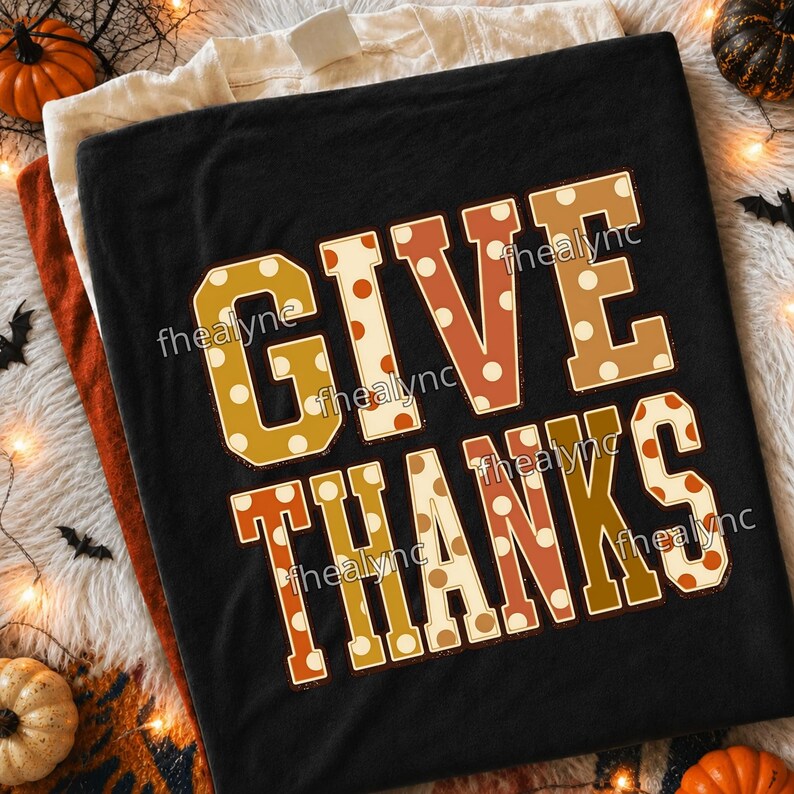 Give Thanks PNG, Thanksgiving Quote, Retro Fall Graphic, Seasonal Boutique, Autumn Shirt Design, Digital Download