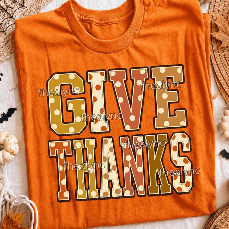 Give Thanks PNG, Thanksgiving Quote, Retro Fall Graphic, Seasonal Boutique, Autumn Shirt Design, Digital Download