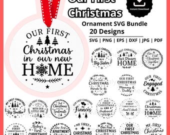Our First Christmas Ornament SVG Bundle (Digital Download)