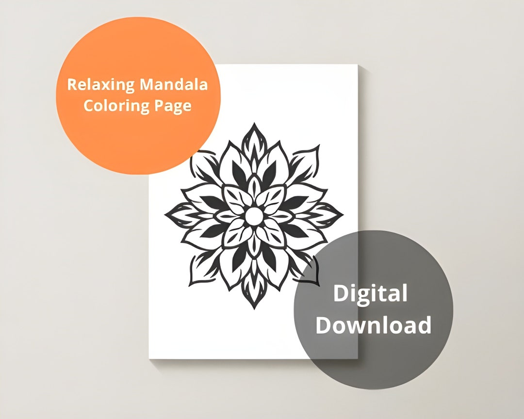 Digital Mandala Coloring Page, Single Page, DIY, High-quality Printable ...