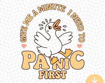 Funny Anxiety Duck SVG: Mental Health Humor Clipart (Digital Download)