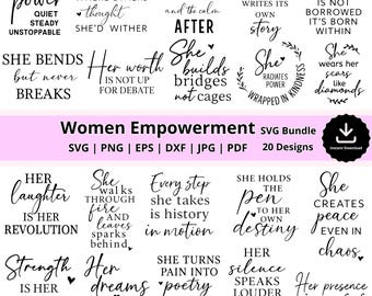 Women Empowerment SVG Bundle: Empowering Quotes, Cricut & Silhouette Designs