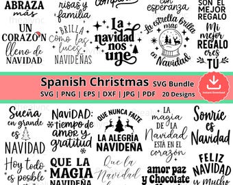 Feliz Navidad SVG Bundle: 20 Spanish Christmas Designs (Digital Download)