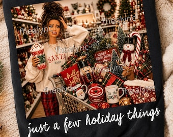 Christmas PNG, Retro Doll Face Meme Sublimation Design, Funny Holiday Shopping, Trendy Christmas Cart Digital Download, Santa Baby Shirt Art