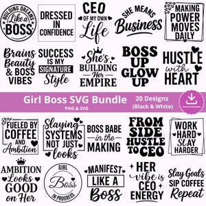 Paquete SVG de Jefa (SVG, PNG), Citas de Jefa (SVG), Empoderamiento Femenino (Plástico), Archivos SVG de Mujer Motivacional, Propietarios de Pequeñas Empresas (SVG), Clipart