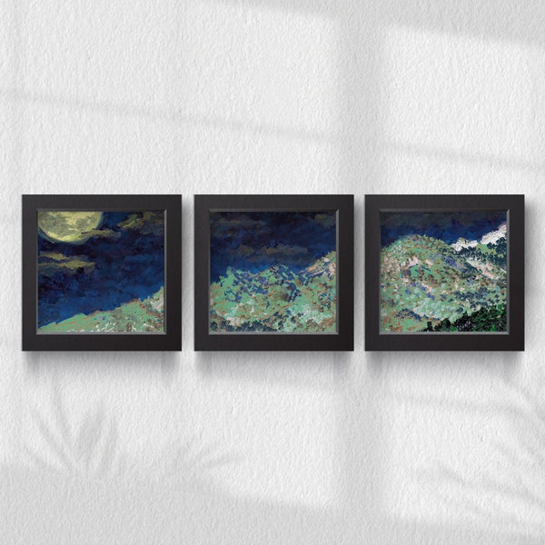 Oriental Painting | Landscape Painting | Nature Scenery Artwork | Home Decor | Downloadable Art | Oil Painting | Printable | Set of 3 Prints