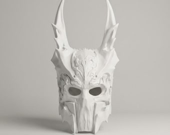 Máscara de casco legendaria del demonio Helldusk de Baldur's Gate 3 (archivo STL para impresora 3D)