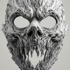 Máscara de calavera de demonio antiguo aterradora, modelo de alto detalle, impresión 3D STL de terror