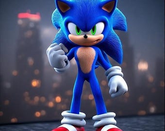 Super Sonic Sega Hedgehog Demon Hunter Figure Warrior Model File STL Stampa 3D