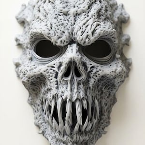 Porös bendemonmask 3D STL-modell Gotisk skräck Mörk fantasivarelse 3D-utskrift