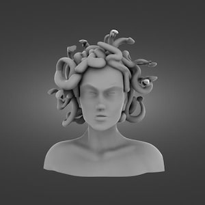 Medusa Snake God Bust Headphone Holder Decor 3D Print STL File