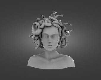 Medusa Snake God Bust Headphone Holder Decor 3D Print STL File