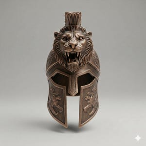 Gott des Herkules Löwenwappen Spartan Helm Griechenland 3D Druckbares STL Modell