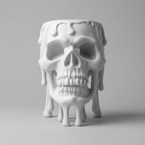 SKULL Vase Head Decor Cream Flowers Decorative 3D Printer STL