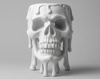 SKULL Vase Head Decor Cream Flowers Decorative 3D Printer STL