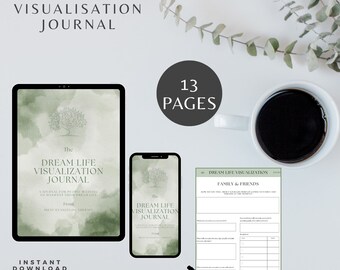 Traumleben Visualisationsjournal Ziele Erfolg Therapietools Mindset-Psychologie, Gesetz der Anziehung, Digital Manifestation Journal