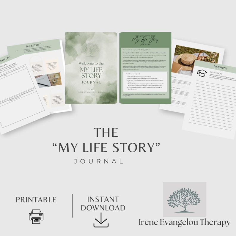 Memory Book Template Life Story Journal Guided Biography Writing Prompts Autobiography Documentation Digital Download Format Printable Personal Memoir Family History Preservation Grandparent Interview Guide Elder Gift Ideas Relationship