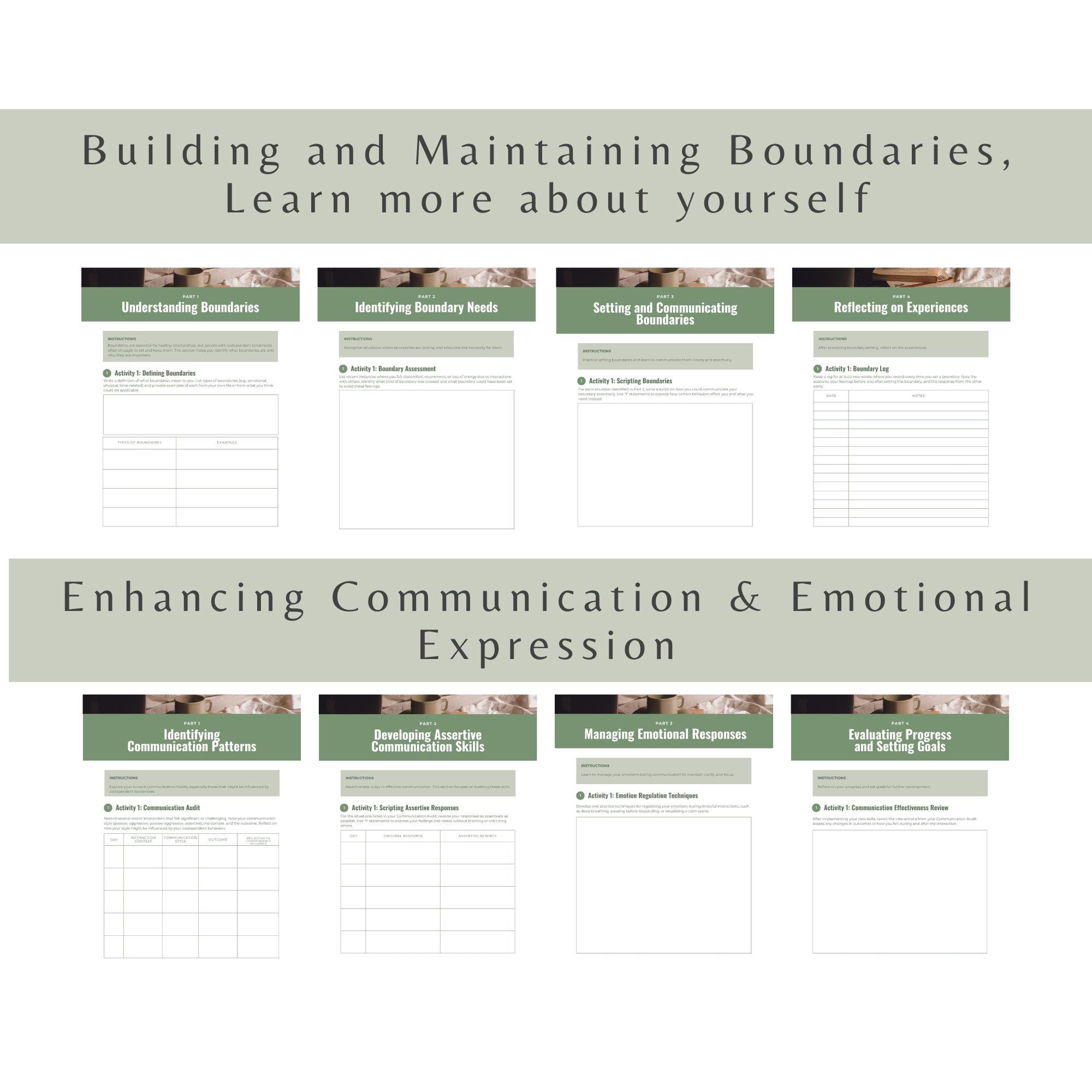 Codependency Worksheet Recovery Workbook Self Help Printable Therapy ...