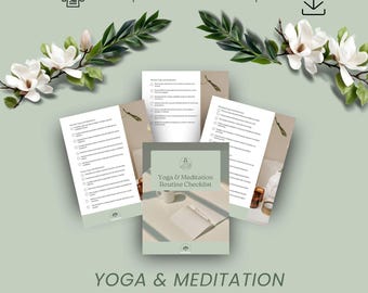 Lista di controllo per lo yoga mattutino, pianificatore di routine di meditazione, diario del benessere stampabile, foglio di monitoraggio delle abitudini, regalo per la figlia maggiore, pianificatore di cura di sé