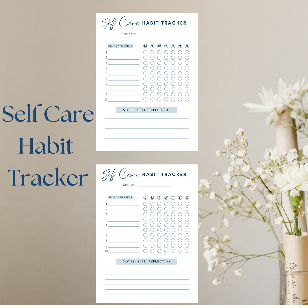 Self Care Habit Tracker Digital Download | Daily & Weekly Wellness ...