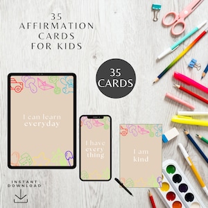 35 cartes d'affirmations pour les enfants cartes d'affirmation de soi cartes flash citations positives cartes de pleine conscience cartes d'adaptation