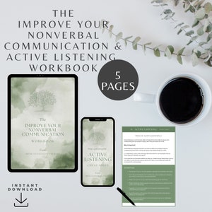 Improve Your Nonverbal Communication Workbook  Active listening  Communication Skills Workbook  Problem Solving Worksheets  Therapy tool