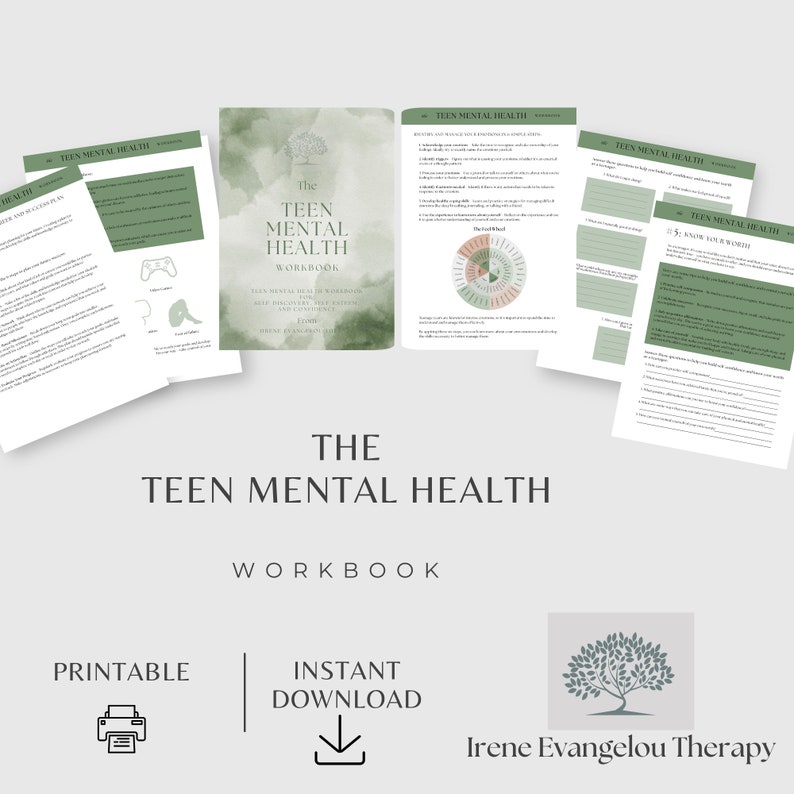 Teen Mental Health Workbook, Anxiety Worksheet, Self-discovery, Self ...