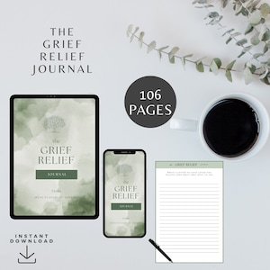 The Grief Journal Guide for Navigating Loss Healing & Reflection | Guided Grief Companion Workbook for Mental Health and Memorial Gifts