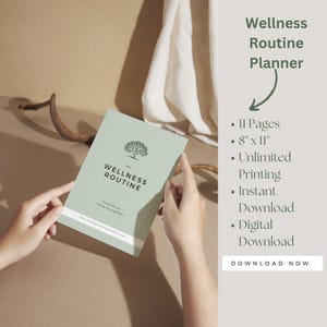 Wellness Routine Planner Daily Selfcare Tracker Mental Health Journal Printable Habit Organizer Anxiety Relief Tool Emotional Support Guide Stress Management Planner Negative Thoughts Tracker Mindfulness Wellness Journal Personal Growth