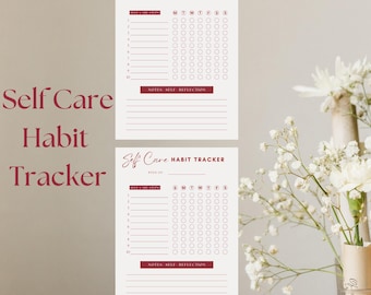 Self Care Habit Tracker Printable Wellness Journal Tägliche Routine Checkliste Vorlage Wöchentliches Ziel Blatt Älteste Tochter Gesundheitsverfolgung