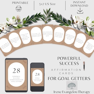 28 cartes d'affirmation de succès puissantes pour ceux qui souhaitent atteindre leurs objectifs Cartes de motivation et d'établissement d'objectifs Téléchargement instantané Téléchargement numérique