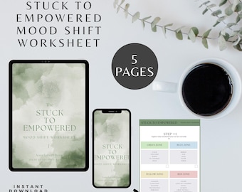 Mood Shift Worksheet Therapy Activity Empowerment Eldest Daughter Personal Growth Mindset Reset Guide Mental Health Journal Thought Pattern