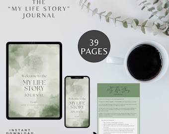 My life story journal Achievement Journal Life Story Book Phases of life Memory Journal Guided autobiography Prompts Autobiography Book