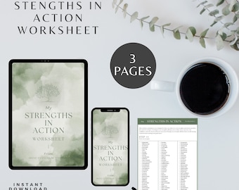 Strengths in action worksheet therapy tools Strength based printables Strength Identification Solution Focused SelfHelp Self esteem