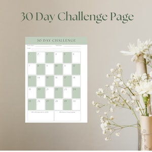 30 Day Challenge Tracker Printable PDF | Habit Tracker 30 Day Goal Planner for Motivation, Fitness, Savings, and Personal Development