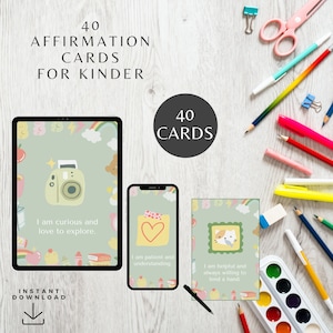 40 Affirmations cards for kinder affirmation station cards positive quote flash cards mindfulness cards coping skills Grounding cards