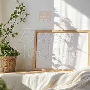 Horizontaler Rahmen Mockup, Landschaftsrahmen Mockup Innenraum, Holzrahmen Mockup A4, Wandkunst Mockup PSD, Wandrahmen Mockup, Druckrahmen Mockup
