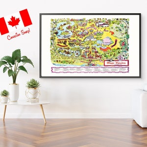 Magic Kingdom kaart 1971 Disney wereldkaart Disney Park kaart Disney Home Disney print Disney poster kunst aan de muur Disney geschenken kinderkamer